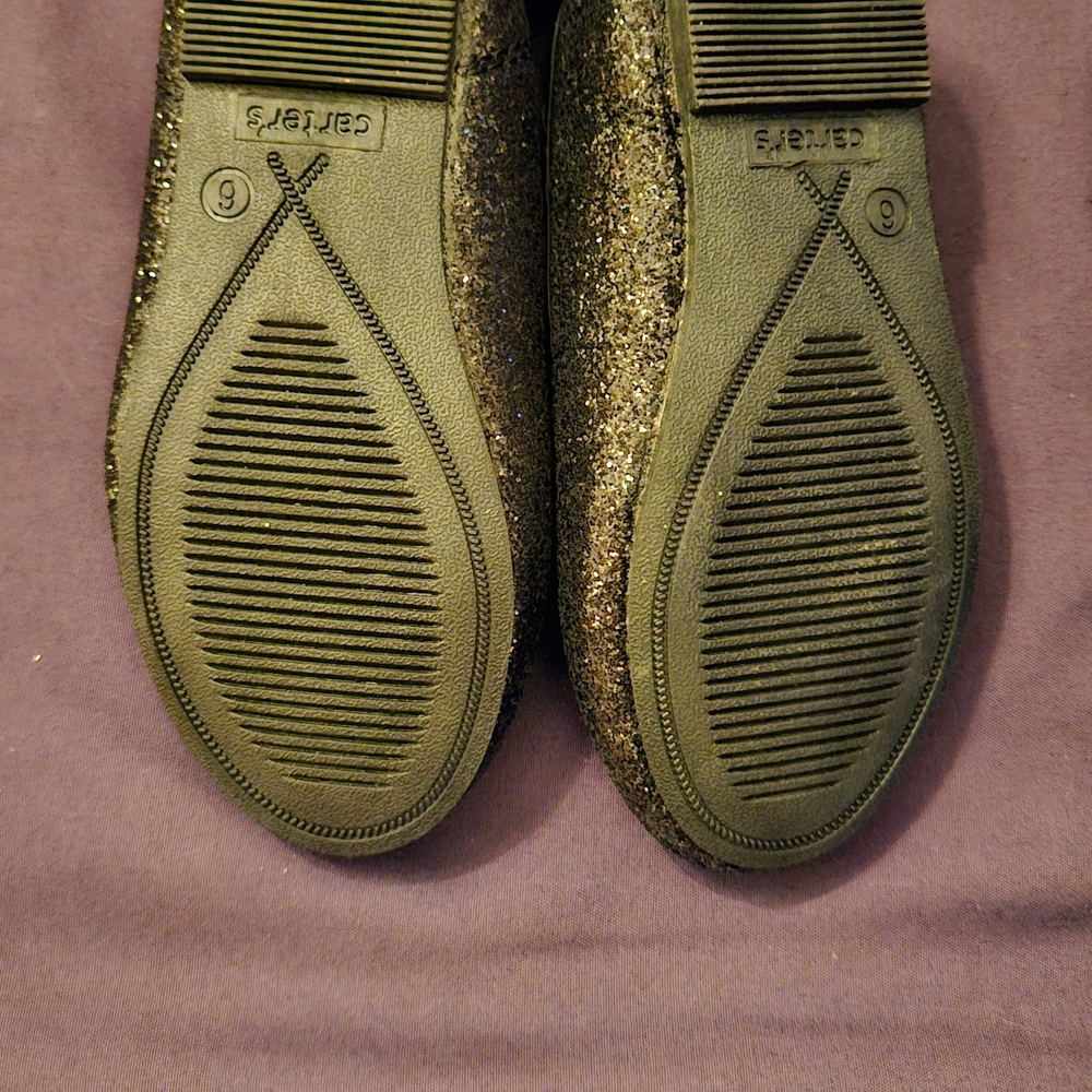 Carter's Girls' Glitter Mary Jane Flats in Black - Picture 2 of 7